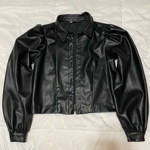 ZARA Faux Leather Crop Jacket